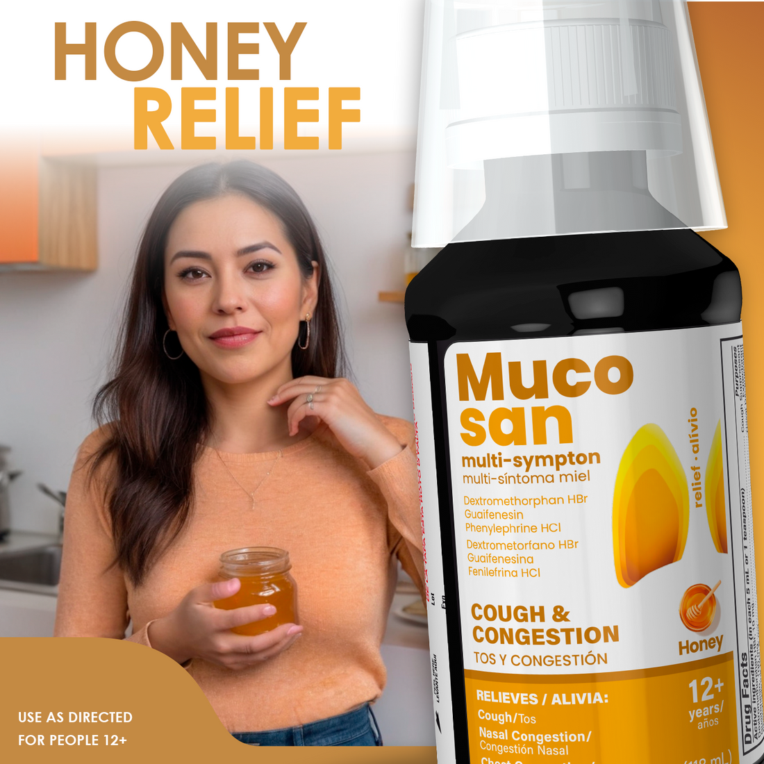 Mucosan Honey Flavor Cough & Congestion Medicine
